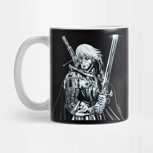 white knight in winter madness in chaos art ecopop Mug